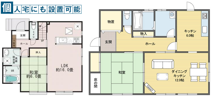 個人宅にも設置可能